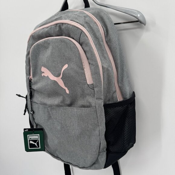 Puma Evercat Hybrid Backpack in Heather Grey/Pale Pink for Girl/Woman School Gym - Picture 3 of 15